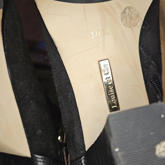 LOUISE ET CIE Lo Vosse Black leather and suede ankle boots. Size 7 - Picture 8 of 11